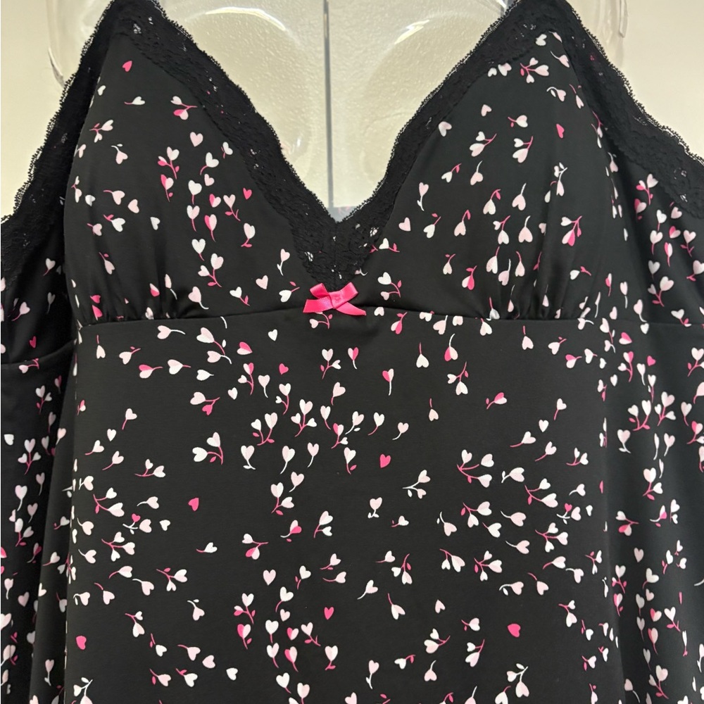 Jenni Black Nightgown with Heart Accents - Picture 3 of 5
